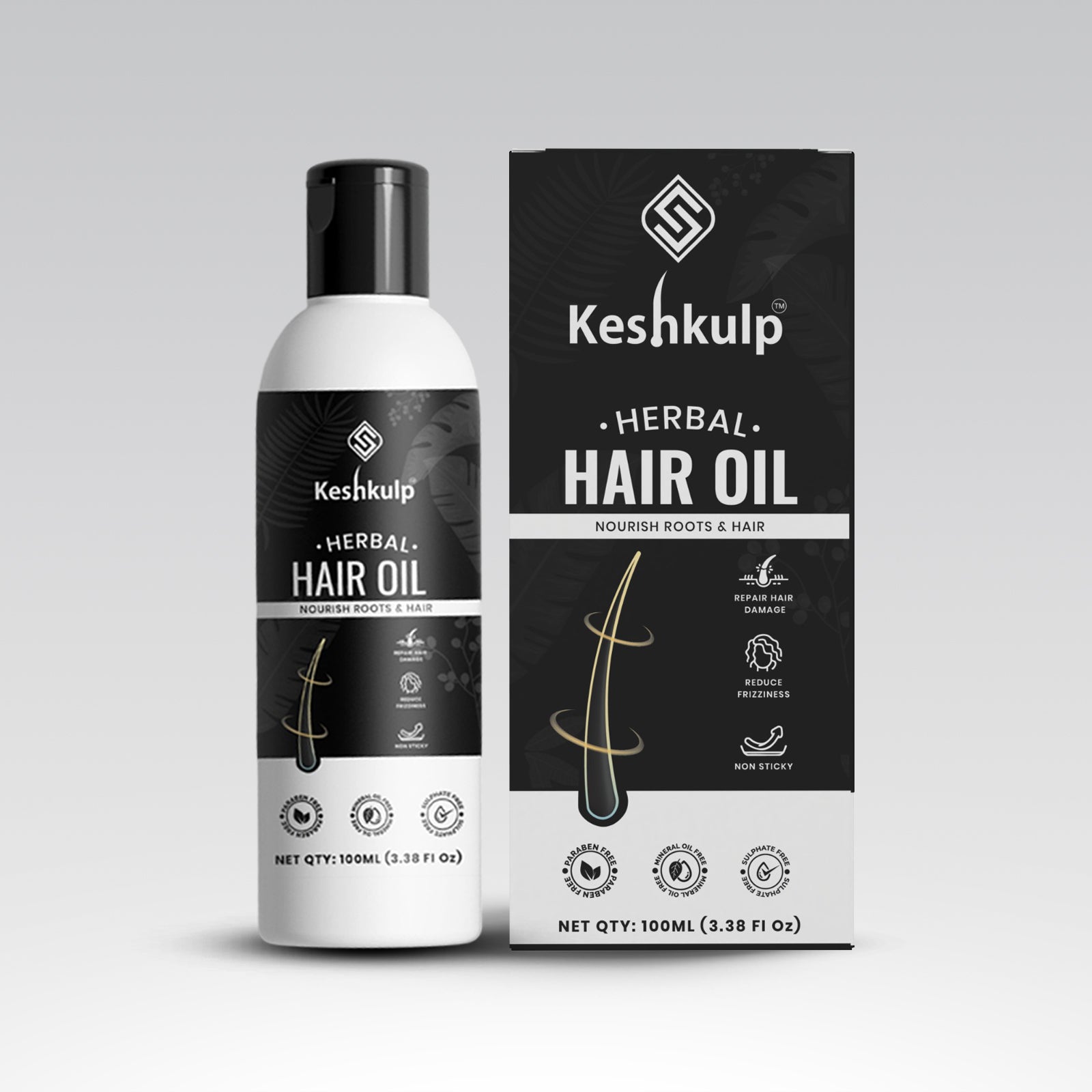 Keshkulp Herbal Hair Oil - 100ml Reduce Hairfall , Controls Dandruff (Pack Of 2)