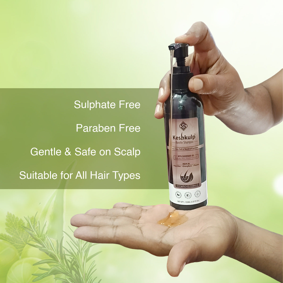 Keshkulp Keratin Shampoo - 150ml  Anti-Hair Fall & Dandruff Solution  (Pack of 1)